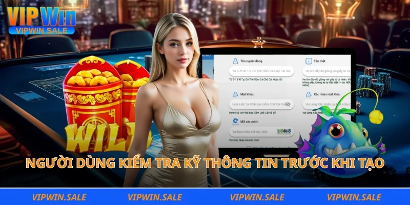 Người dùng kiểm tra kỹ thông tin trước khi tạo tài khoản chính thức