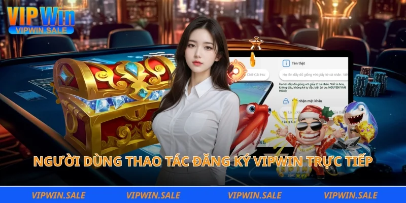 Người dùng thao tác đăng ký Vipwin trực tiếp bằng điện thoại thông minh